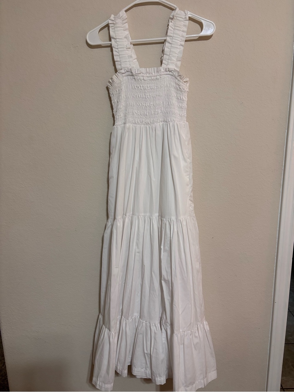 Abercrombie & Fitch White Tiered Maxi Dress
